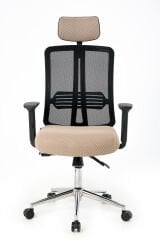 ZEON | COMFORT Ofis koltuğu Çalışma Koltuğu |Bej |Krom Yıldız Ayak