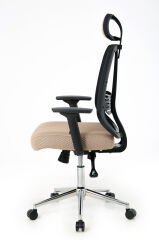ZEON | COMFORT Ofis koltuğu Çalışma Koltuğu |Bej |Krom Yıldız Ayak