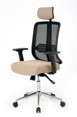 ZEON | COMFORT Ofis koltuğu Çalışma Koltuğu |Bej |Krom Yıldız Ayak