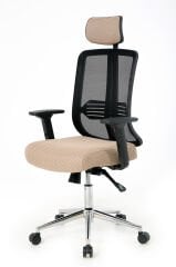 ZEON | COMFORT Ofis koltuğu Çalışma Koltuğu |Bej |Krom Yıldız Ayak