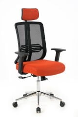 ZEON | COMFORT Ofis koltuğu Çalışma Koltuğu |Turuncu |Krom Yıldız Ayak