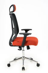 ZEON | COMFORT Ofis koltuğu Çalışma Koltuğu |Turuncu |Krom Yıldız Ayak