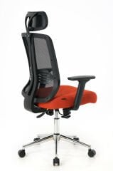 ZEON | COMFORT Ofis koltuğu Çalışma Koltuğu |Turuncu |Krom Yıldız Ayak