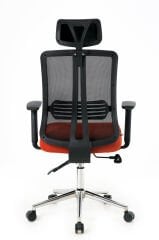 ZEON | COMFORT Ofis koltuğu Çalışma Koltuğu |Turuncu |Krom Yıldız Ayak