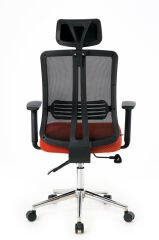 ZEON | COMFORT Ofis koltuğu Çalışma Koltuğu |Turuncu |Krom Yıldız Ayak