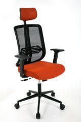 ZEON | COMFORT Ofis koltuğu Çalışma Koltuğu |Turuncu |Siyah Yıldız Ayak