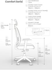 ZEON | COMFORT Ofis koltuğu Çalışma Koltuğu |Turuncu |Siyah Yıldız Ayak