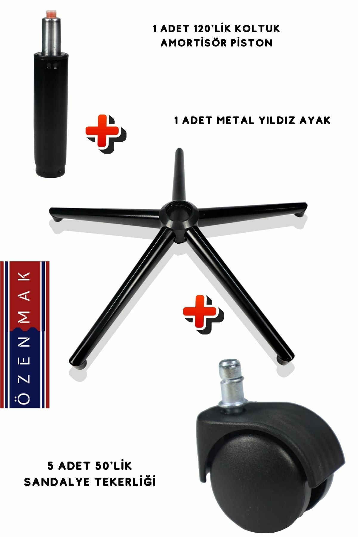 Zeon Büro Ofis Sistemleri Siyah Konik Yıldız Ayak+60 Sessiz+Class3 Siyah Piston Makam Koltuğu Ofis Koltuğu Oyuncu Koltuğu