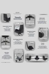 Zeon Büro Ofis Sistemleri Touch Grey Ofis Koltuğu Çalışma Koltuğu-Sekreter Koltuğu